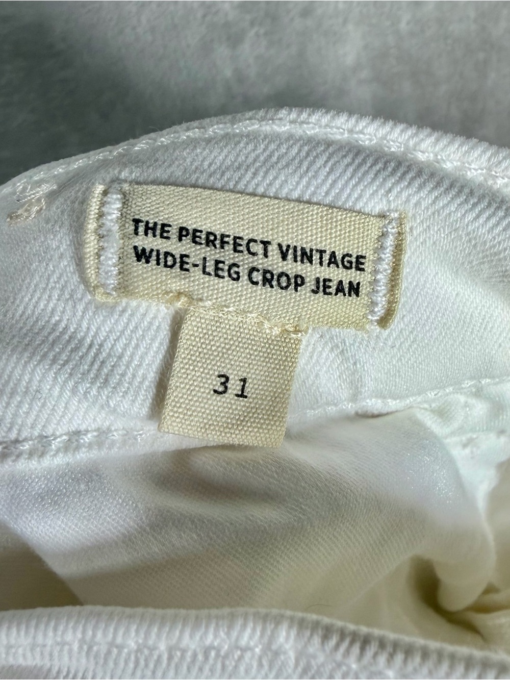 Madewell Jeans Vintage Wide Leg Crop Size 31 White Denim Minimalist Modern Clean - Picture 7 of 11